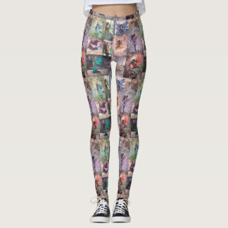 Leggings de Colagem de Fadas Divertidas