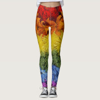 Leggings de Coleção de Flores de Orgulho
