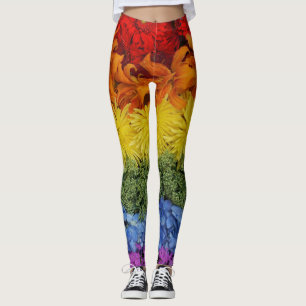 Leggings de Coleção de Flores de Orgulho