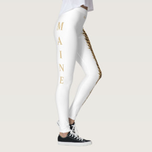 Leggings de Cone de Pinus de Maine Branca