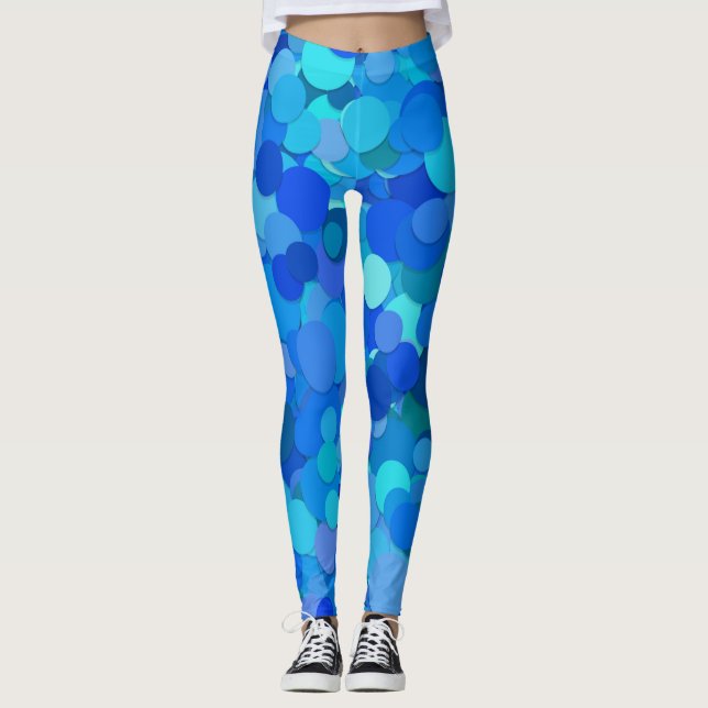 leggings de configuração de pontos azuis (Frente)