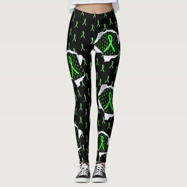 Leggings de consciência da doença de Lyme Black (Frente)