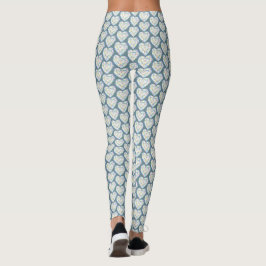 Leggings de cor aquática do coração de diamante