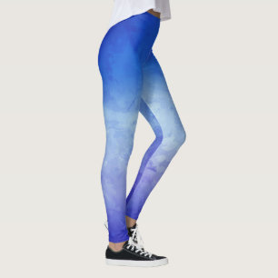 Leggings de Cor de Água do Ombre Azul