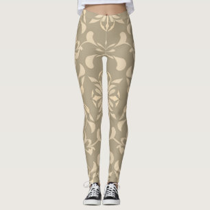 Leggings de cor macia elegantes com decoração sem 