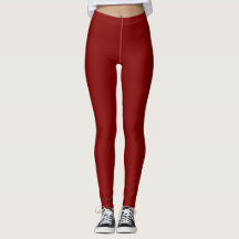 Leggings de cor simples maroon