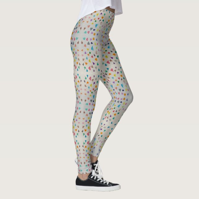 Leggings de Corações Aquarela Pequenos (Direita)