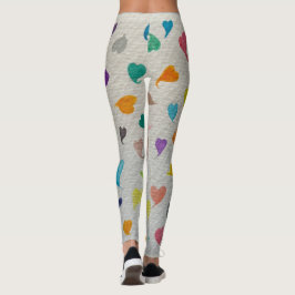 Leggings de Corações em Aquarela Grande