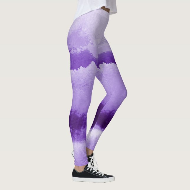 Leggings De Cores De Água Em Estampas Roxas (Direita)