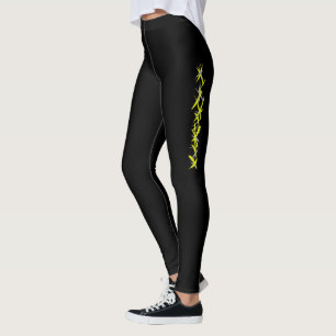 Leggings de Cores Pastel Amarelo Cinza Arte Abstra