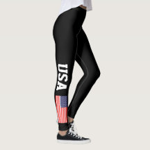 Leggings de cores personalizadas da bandeira ameri