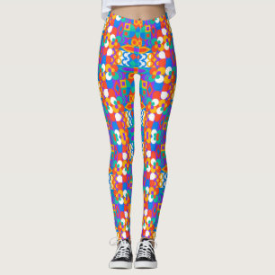Leggings de cores vibrantes apresentam um padrão a