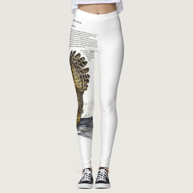 Leggings de coruja ameaçadas de Impressão com a mã (Frente)