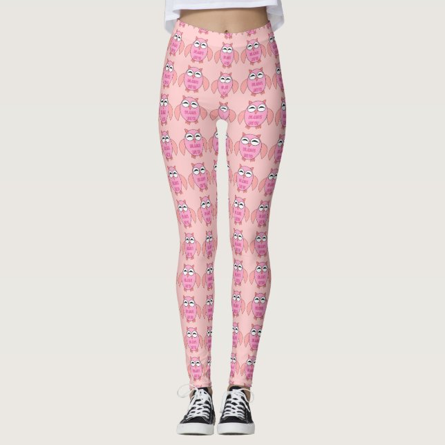 Leggings de Coruja de Mensagens de Amor (Frente)