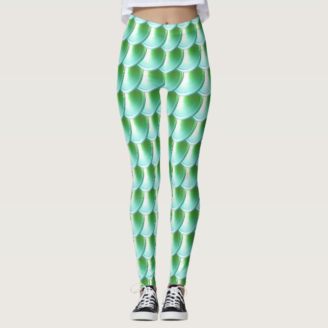 Leggings de cosplay em escala de dragões verdes cl (Frente)