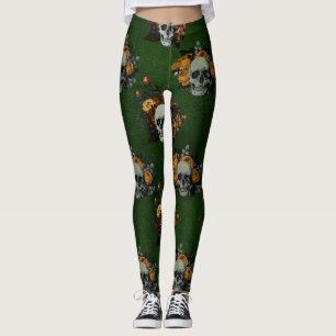 Leggings de crânio gótico