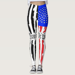 Leggings de Damas Pretas e Brancas e Sinalizador d