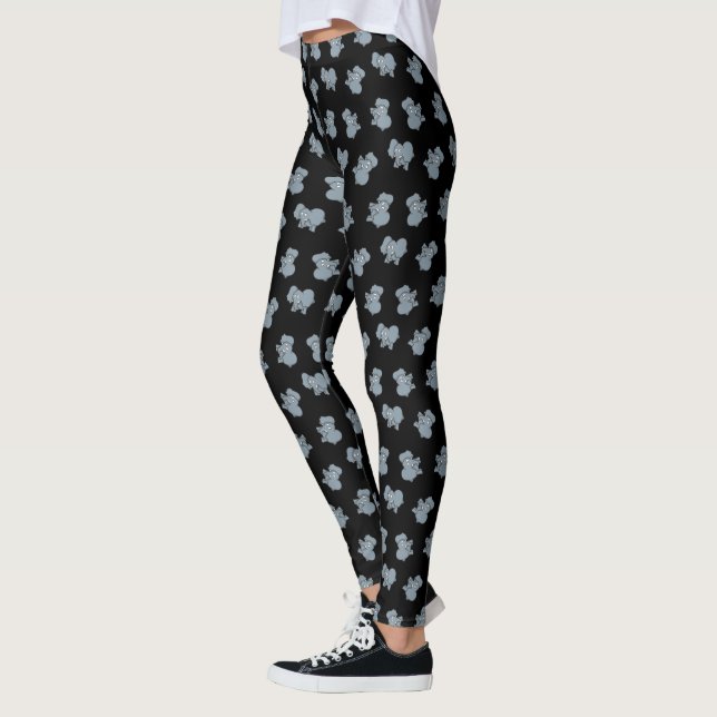 Leggings de desenho de elefantes cinzas (Esquerda)
