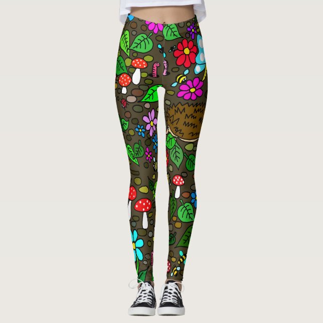 Leggings de desenho de jardim (Frente)
