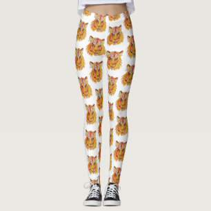 Leggings de Desenho de Roda Tiger
