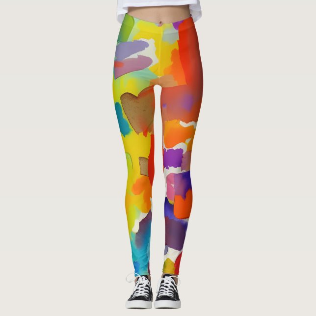 Leggings de design abstratas (Frente)