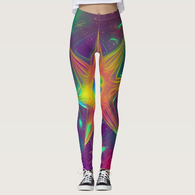 Leggings de design abstratas (Frente)