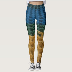 Leggings de Design de Cortinas de Waffle