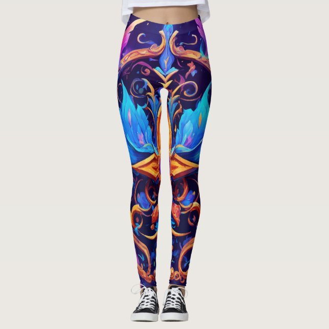 Leggings de Design de tatuagem (Frente)