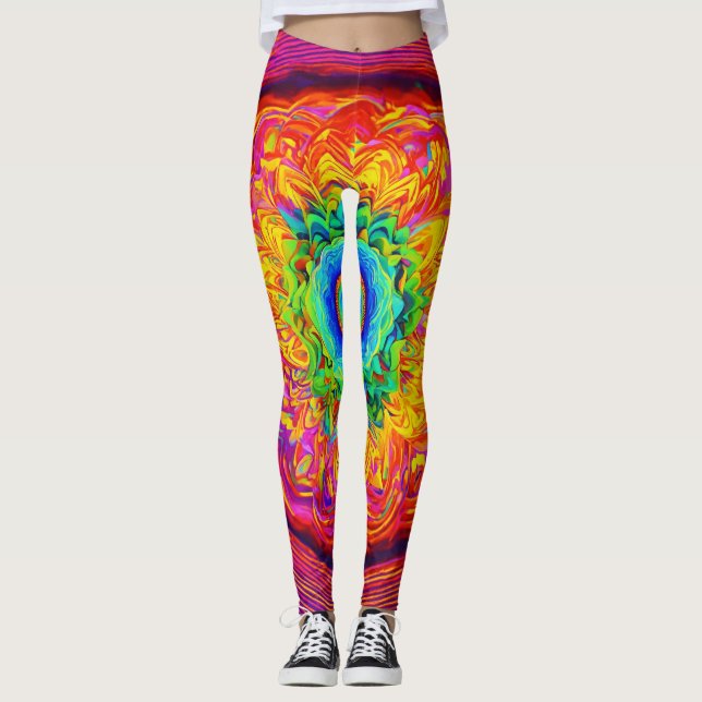 Leggings de Design para Reprodução Colorida e Colo (Frente)