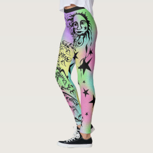 Leggings de Designer Inclinação Mão