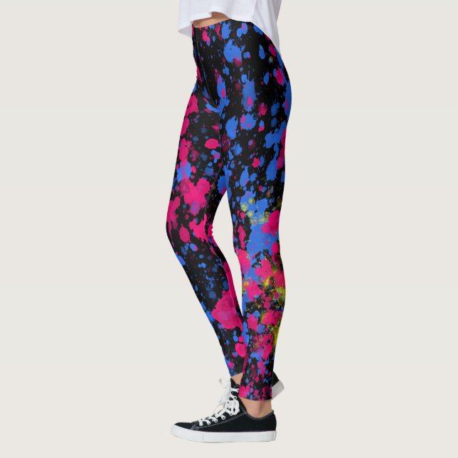 Leggings de designs de cores abstratas (Esquerda)