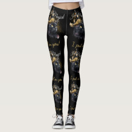 Leggings de Dia das Bruxas de Gato Preto e Mágico