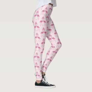 Leggings de Dia de os namorados Flamingo, cor-de-r