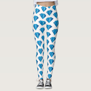 Leggings de diamante azul