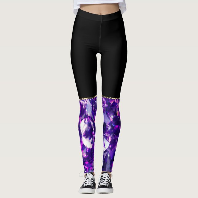 Leggings de diamante roxo (Frente)