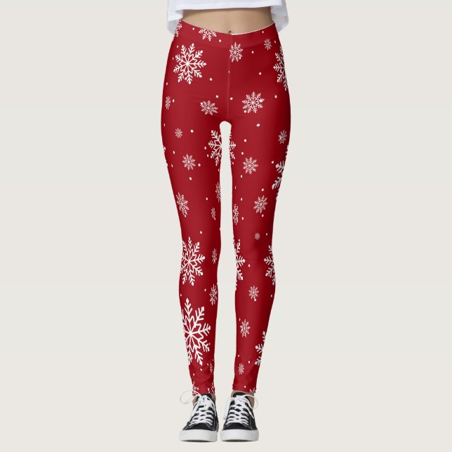 Leggings de diversão gradiente nos flocos de neve  (Frente)