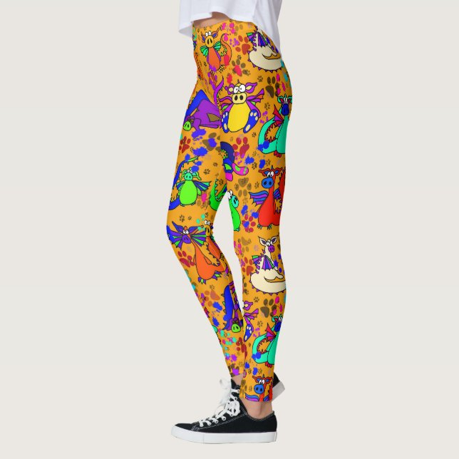 Leggings de Dragão Engraçado (Esquerda)
