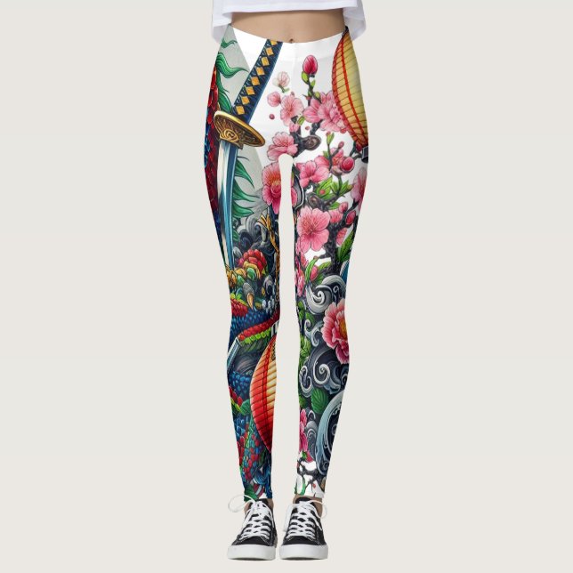 Leggings de dragões chineses (Frente)
