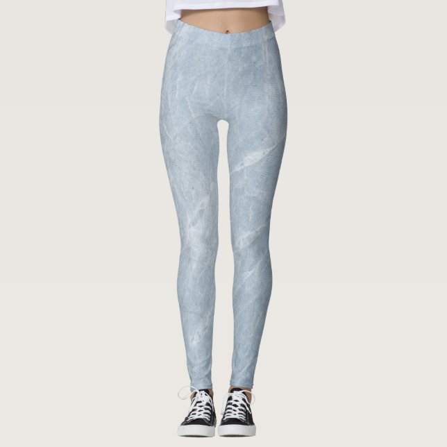 Leggings de efeito de mármore da cinza (Frente)