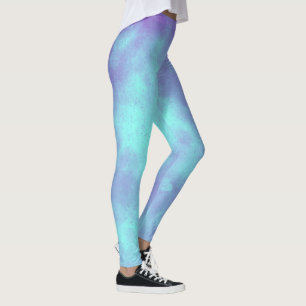 Leggings de Efeito de Nuvem de Tempestade Roxa