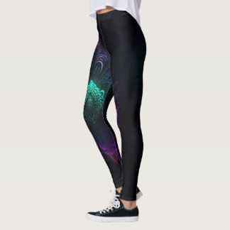 Leggings de Elegância Neon Peacock