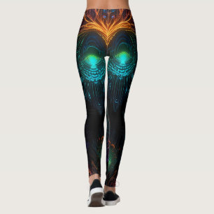 Leggings de Elegância Neon Peacock