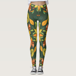 Leggings de Elementos Naturais Vibrantes