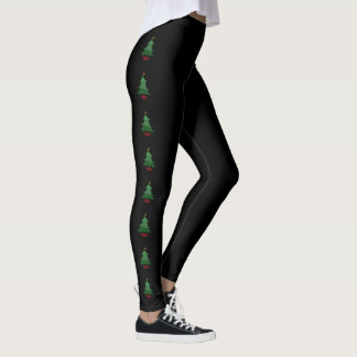 Leggings de esboço de árvore de Natal engraçada