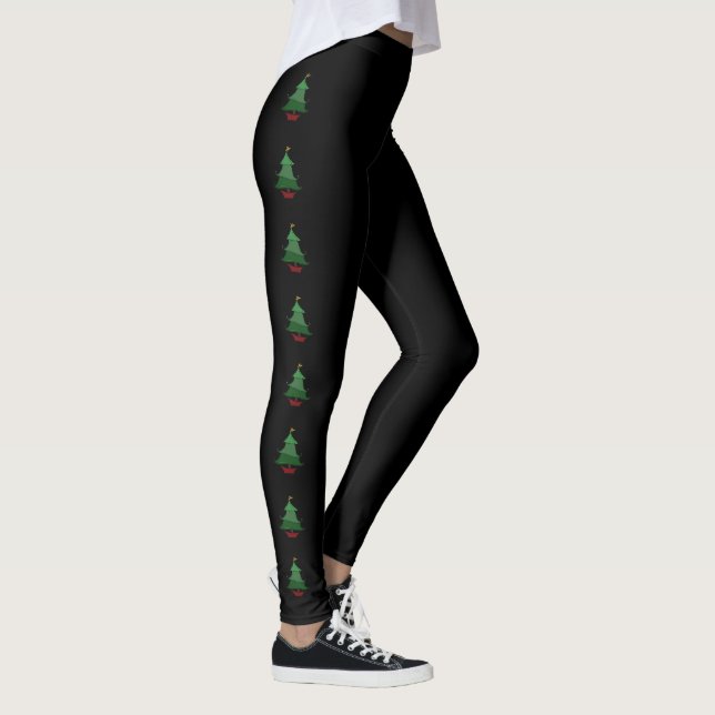 Leggings de esboço de árvore de Natal engraçada (Direita)