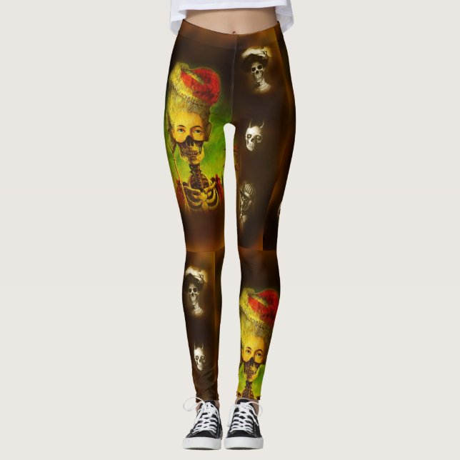 Leggings de esqueletos góticos (Frente)
