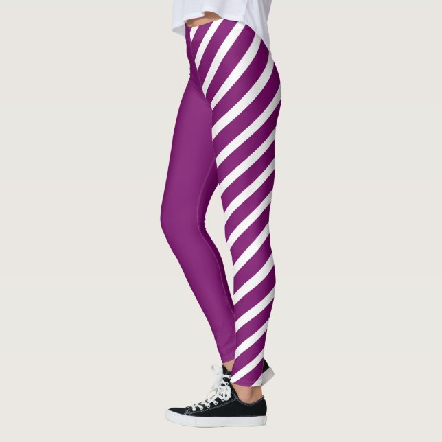 Leggings de éster roxo e branco (Esquerda)