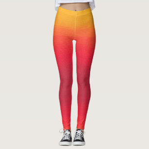 Leggings de Estilo Amarelo, Laranja e Vermelho