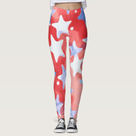 Leggings de Estrelas Patrióticas em 4 de julho