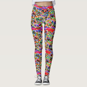Leggings de Exercício Coloridas para Academia e Di
